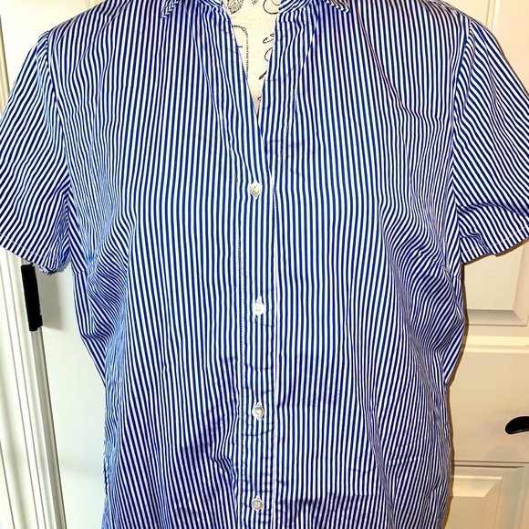 J. McLaughlin pocketed striped poplin dress size large - Picture 3 of 4
